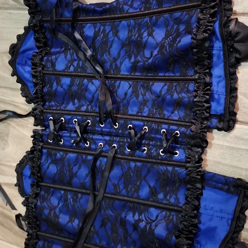 XL Blue Corset - Picture 3 of 4
